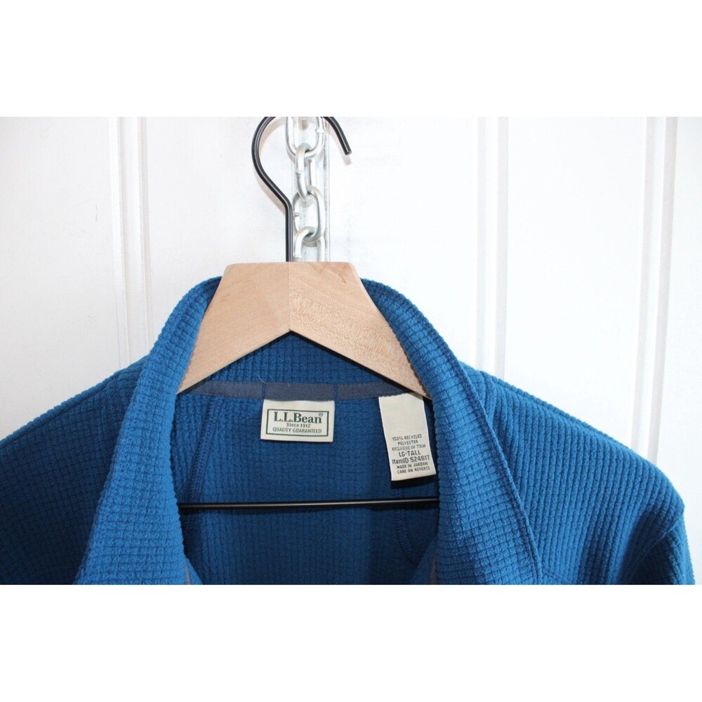 L.L. Bean Pathfinder Performance Fleece Jacket Full Zip‎ Blue Mens Size LG Tall - Picture 5 of 12